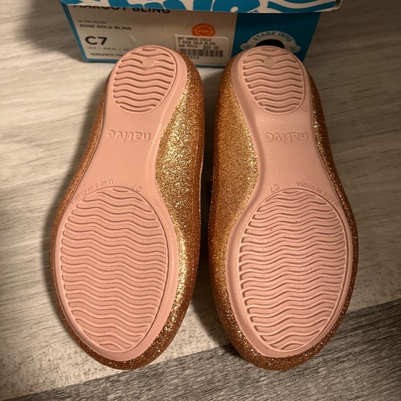Native Margot Bling Rose Gold Toddler Shoes Size 7 - Picture 3 of 4